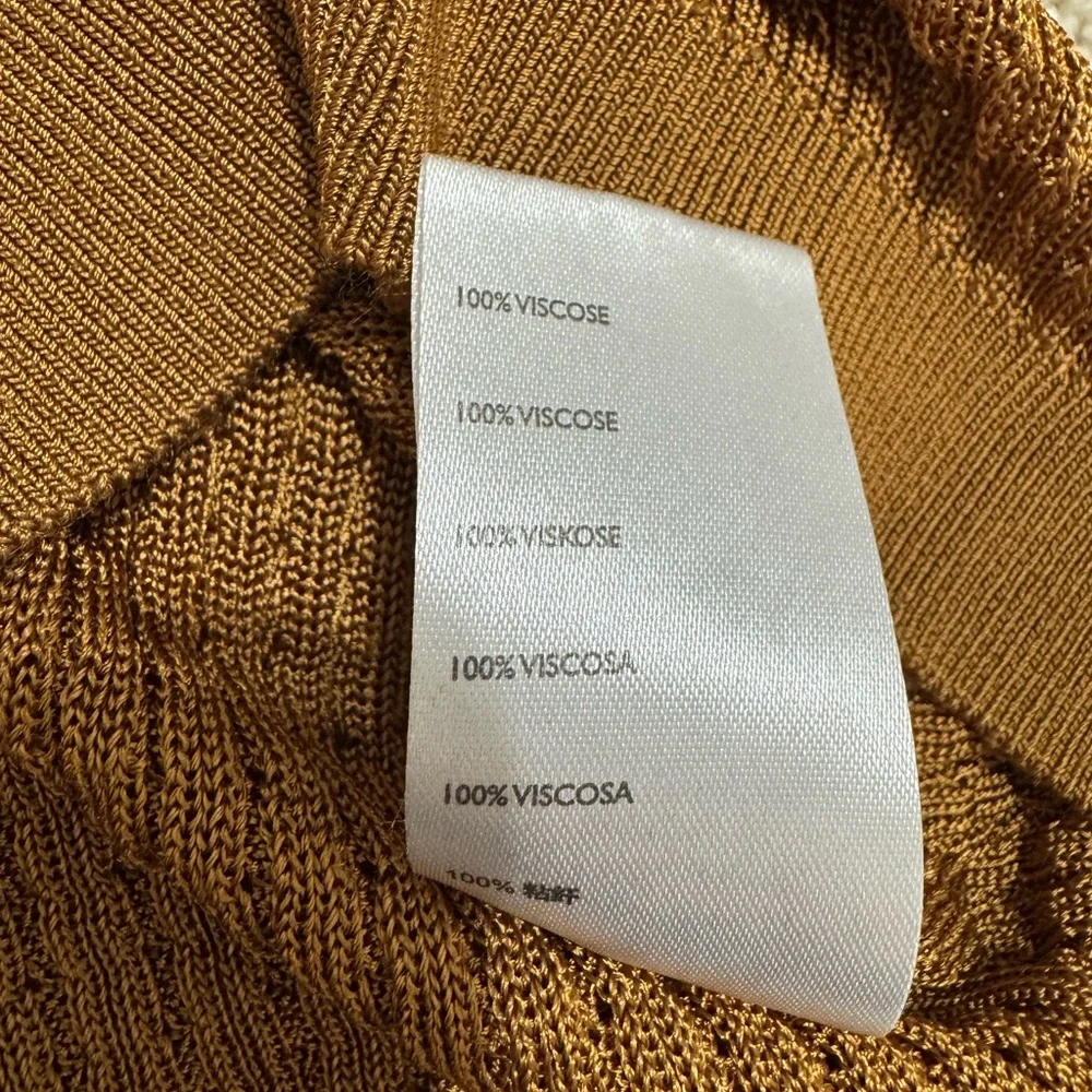 Free People H20 Crew Neck Sheer Long Sleeve Pullover Top Tiger Eye Size S